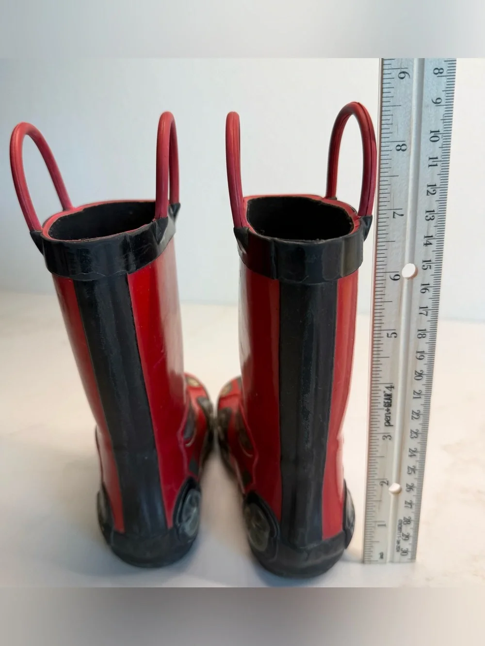 Cat & Jack Red Race Car Rain Boots Toddler Size 7 Waterproof